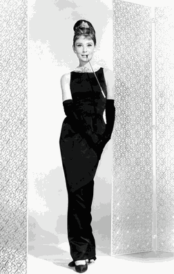 The highlight of Audrey Hepburn's style. This Audrey Hepburn dress was in every wardrobe in the US. It is the black dress from breakfast at Tiffany's, 1961. 