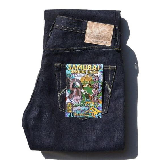 Samurai's 25oz blue jeans. It is stiff and soft at the same time.